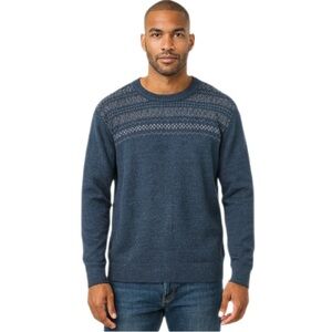 NWT Dockers Men’s Fair Isle Knit Sweater – Blue Heather — Size Large